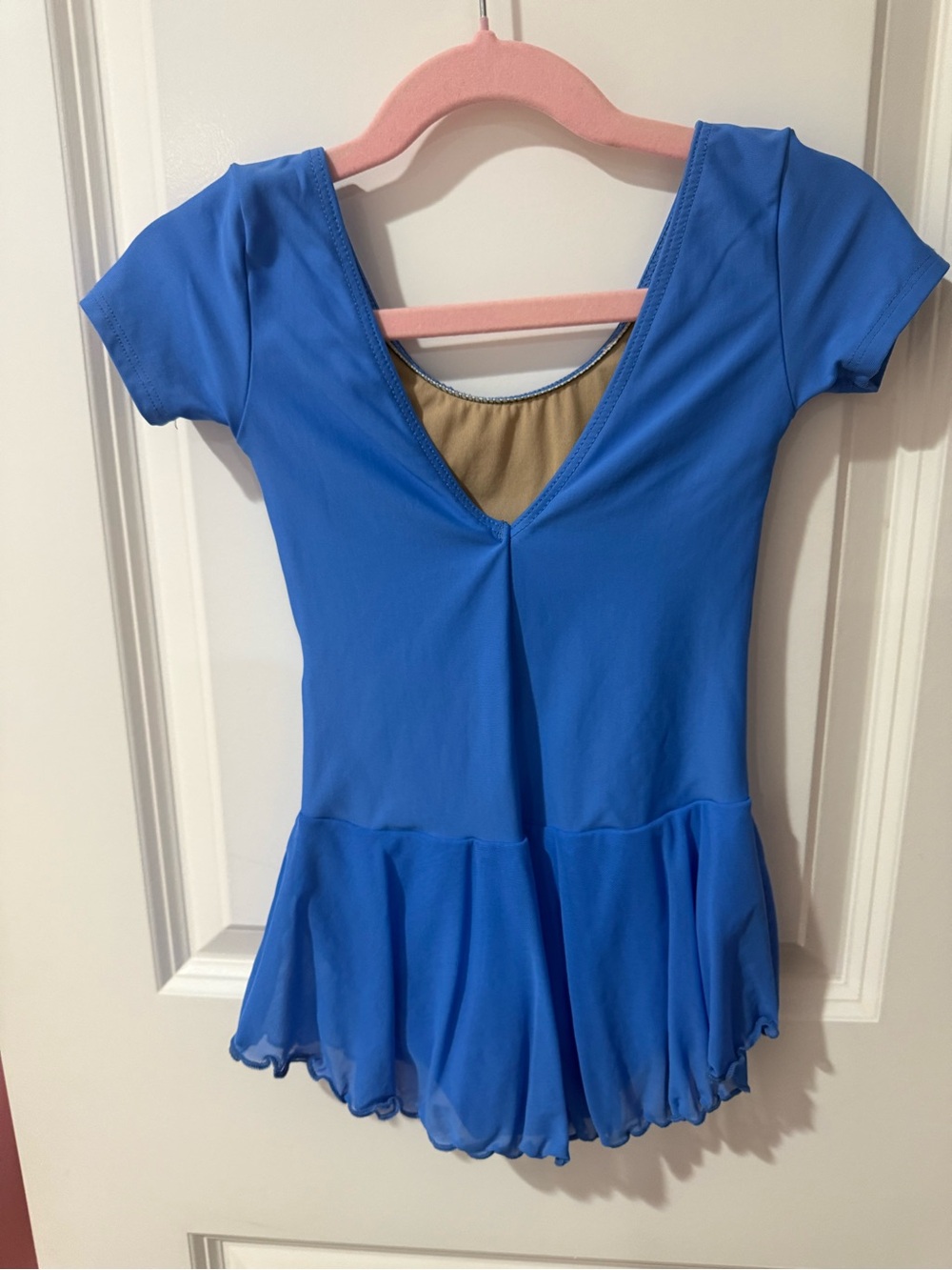 💙 Girls Blue Short Sleeve Dance Leotard with Skirt Ballet Dance Costume NWOT✨ - Picture 3 of 6